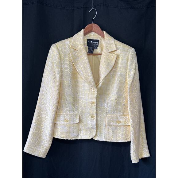 Pastel Yellow Skirt Suit 12 Tweed Plaid Spring Corpcore Soft Girl Coquette - Picture 3 of 16